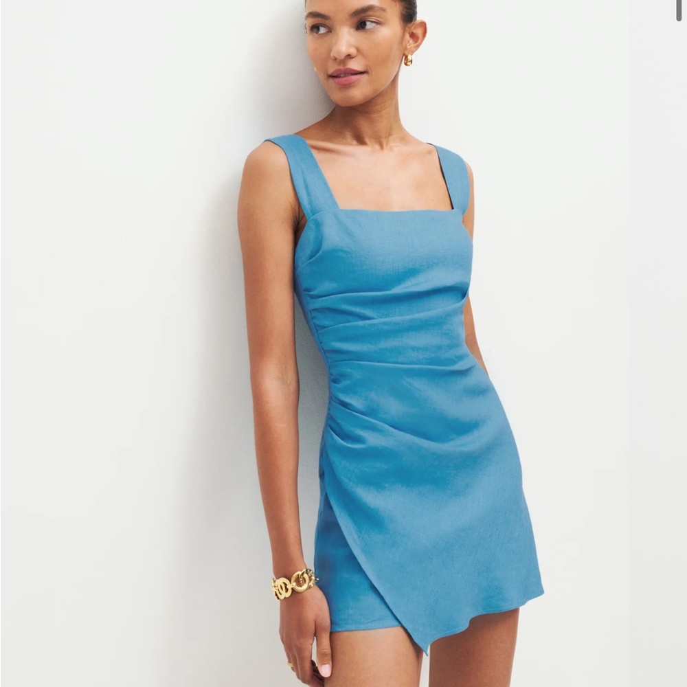 NWT reformation kerrington linen dress in grotto